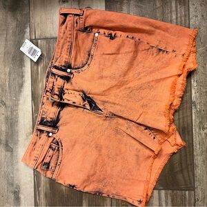 Torrid size 14 orange stretch jean shorts